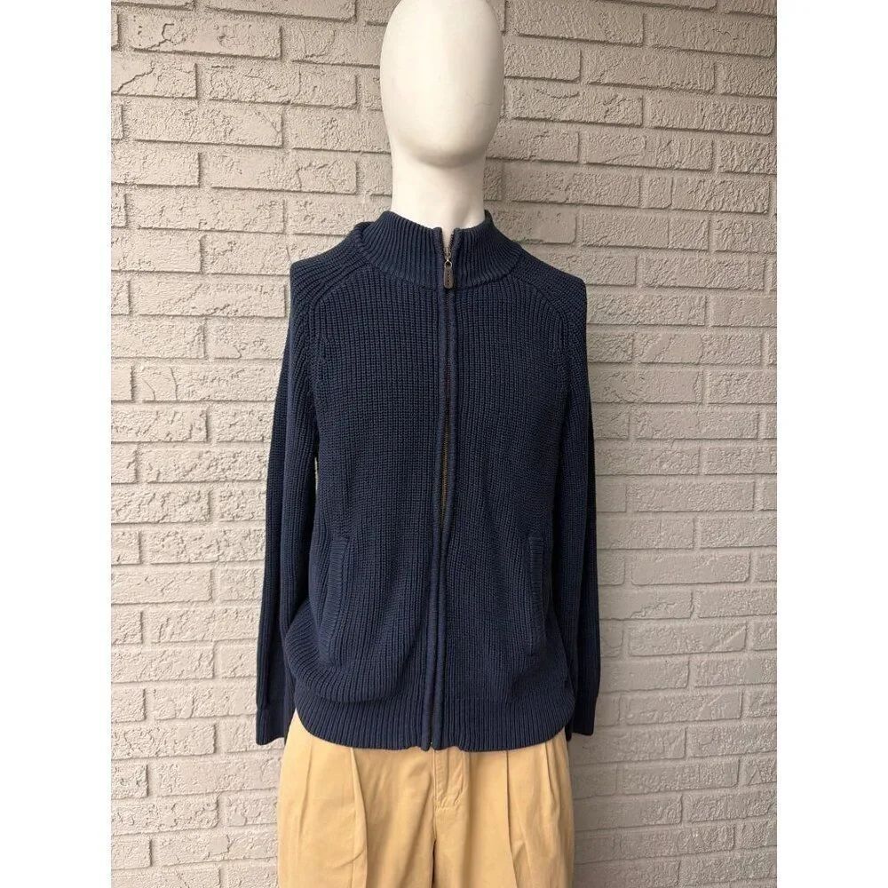 L.L. Bean Men’s Zip Front Heavy Knit Sweater Cardigan Size M